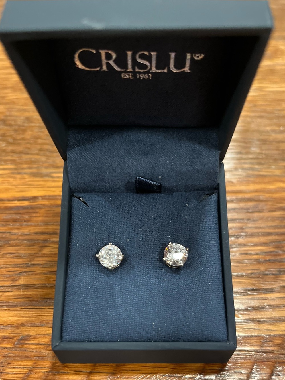 Crislu Stud Cubic Zirconia Diamond Earrings, Never Warn